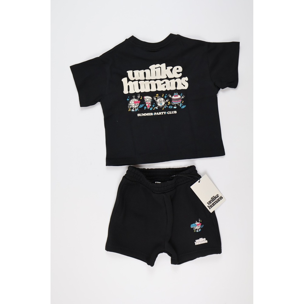 Unlike Humans 2-Piece Set Summer Party Club Black Graphic 3T NWT